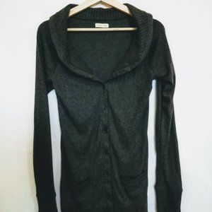 UO Silence + Noise Grey Button Down Cardigan